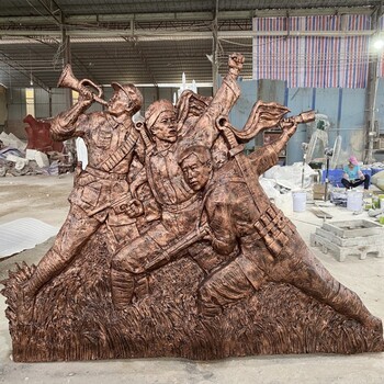 廣西玻璃鋼浮雕雕塑紅軍人物浮雕墻